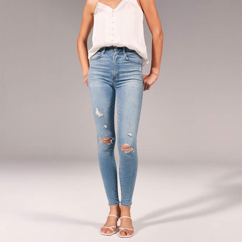 Abercrombie Ripped Ultra High Rise Skinny Jeans